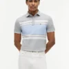 Polo de piqué elástico con rayas anchas y corte entallado Polo de piqué elástico con rayas anchas y corte entallado