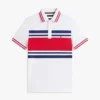 Polo de piqué elástico con rayas anchas y corte entallado Polo de piqué elástico con rayas anchas y corte entallado