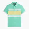 Polo de piqué elástico con rayas anchas y corte entallado Polo de piqué elástico con rayas anchas y corte entallado