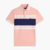 Polo de piqué elástico con rayas anchas y corte entallado Polo de piqué elástico con rayas anchas y corte entallado