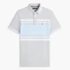 Polo de piqué elástico con rayas anchas y corte entallado Polo de piqué elástico con rayas anchas y corte entallado