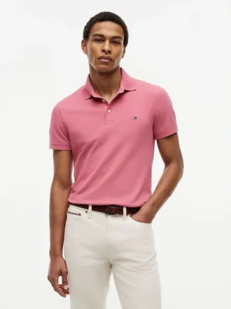 Polo de piqué elástico de corte ajustado