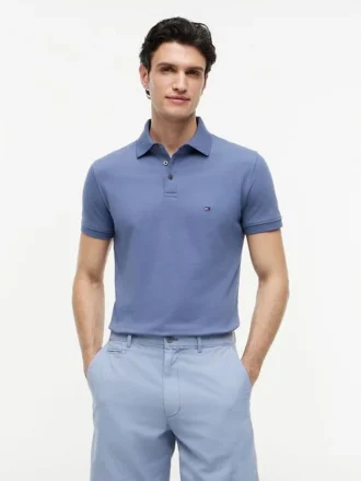 Polo de piqué elástico de corte ajustado