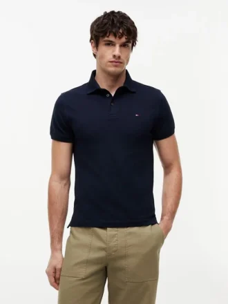 Polo de piqué elástico de corte ajustado