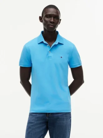 Polo de piqué elástico de corte ajustado