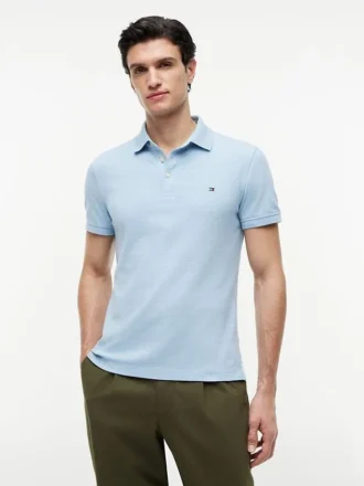 Polo de piqué elástico de corte ajustado