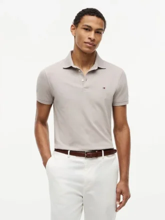 Polo de piqué elástico de corte ajustado
