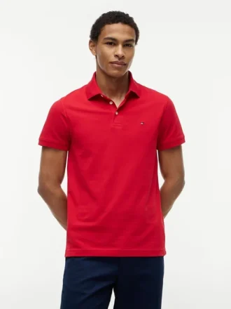 Polo de piqué elástico de corte ajustado