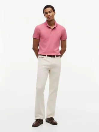 Polo de piqué elástico de corte ajustado