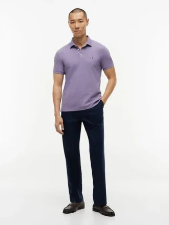 Polo de piqué elástico de corte ajustado