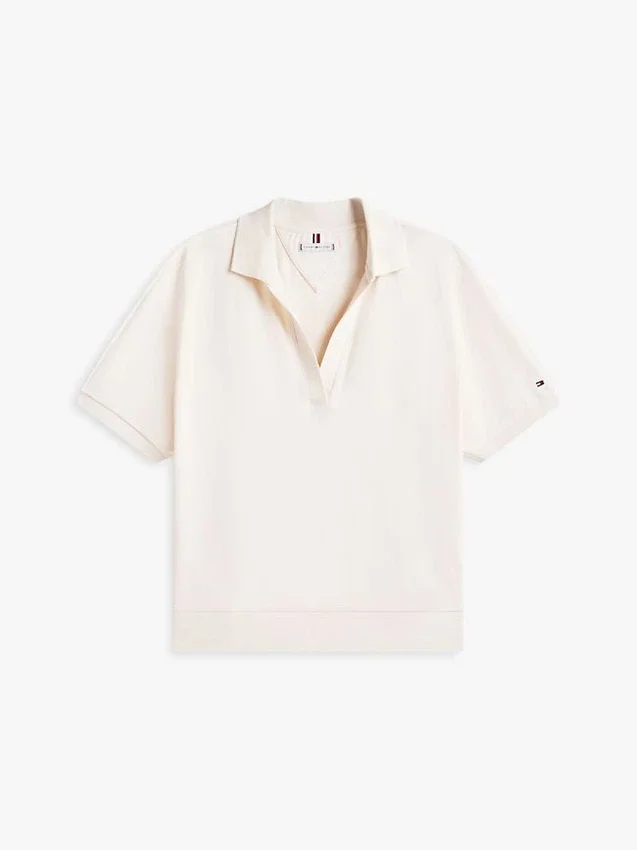 Polo de piqué elástico de corte holgado Polo de piqué elástico de corte holgado