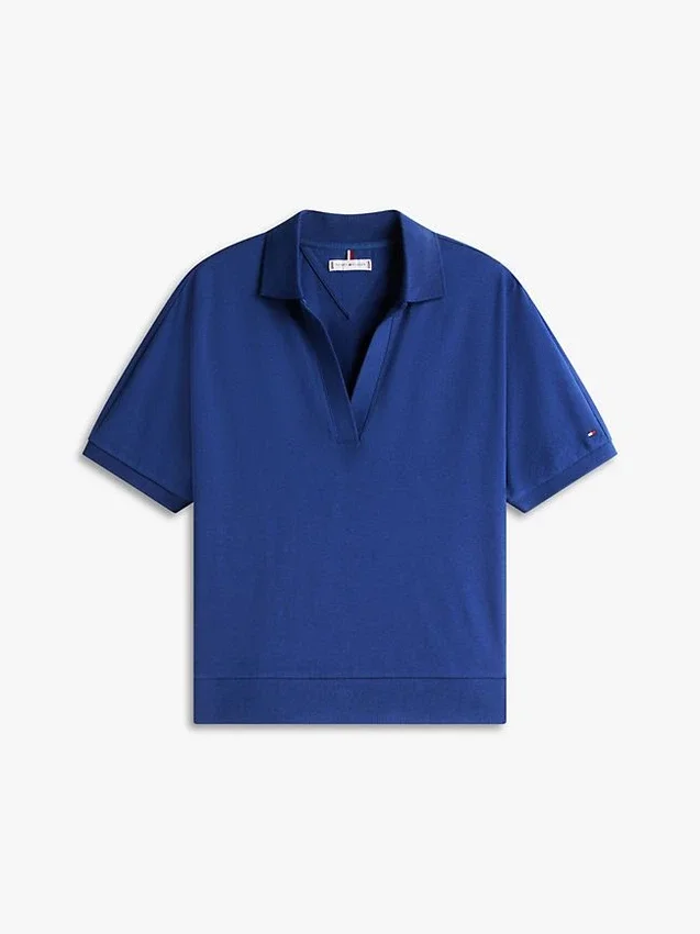 Polo de piqué elástico de corte holgado Polo de piqué elástico de corte holgado
