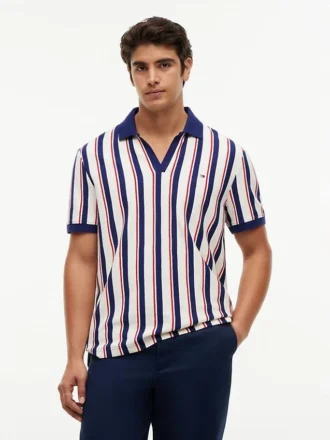 Polo de punto a rayas de corte regular