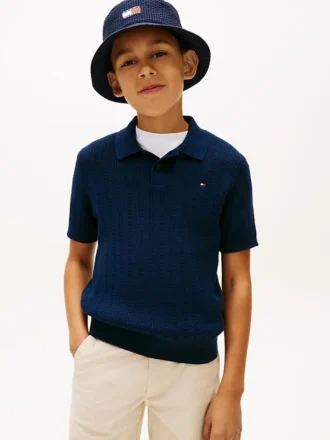 Polo de punto abierto para niño