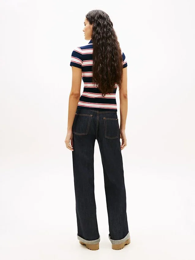 Polo de punto acanalado de corte ajustado de Tommy Jeans Polo de punto acanalado de corte ajustado de Tommy Jeans