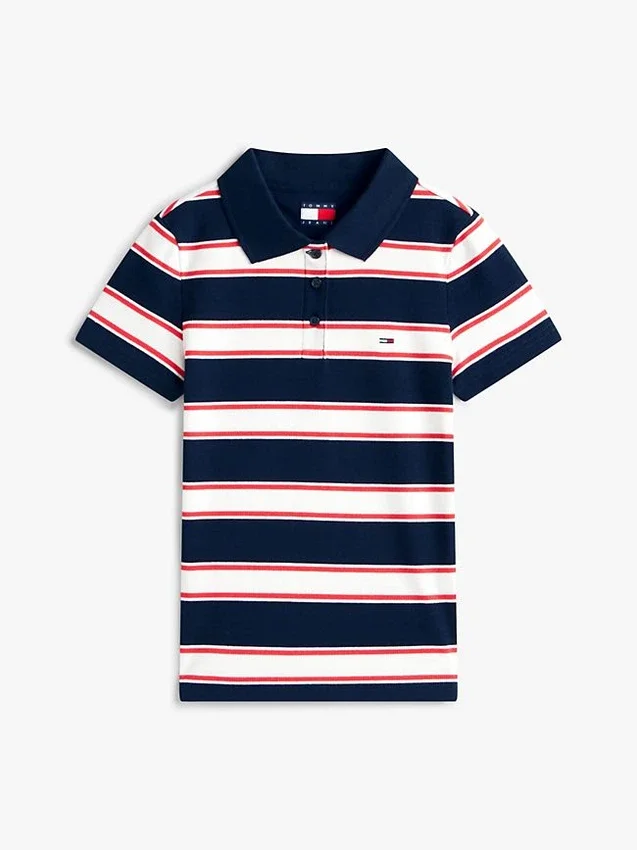 Polo de punto acanalado de corte ajustado de Tommy Jeans Polo de punto acanalado de corte ajustado de Tommy Jeans
