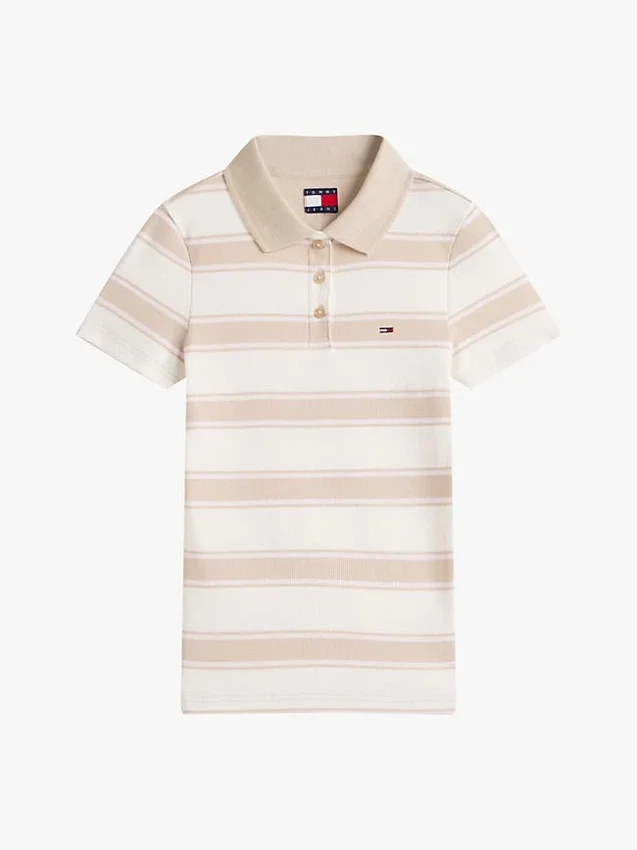 Polo de punto acanalado de corte ajustado de Tommy Jeans Polo de punto acanalado de corte ajustado de Tommy Jeans