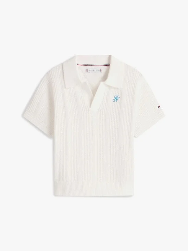 Polo de punto calado para niña Polo de punto calado para niña