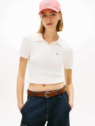 Polo de punto con ribete ondulado de Tommy Jeans