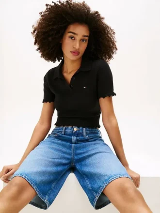 Polo de punto con ribete ondulado de Tommy Jeans