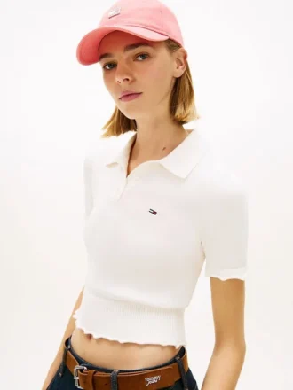 Polo de punto con ribete ondulado de Tommy Jeans