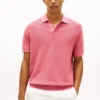 Polo de punto con textura de gofre y manga corta