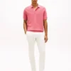 Polo de punto con textura de gofre y manga corta