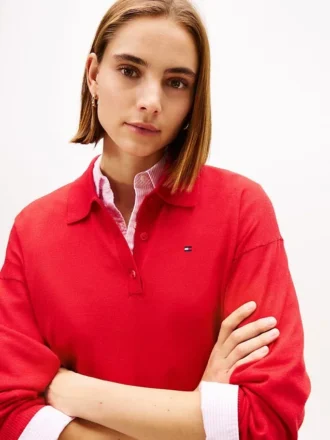 Polo de punto de mezcla de lana y seda