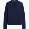 Polo de punto de mezcla de lana y seda