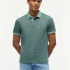 Polo de punto entrelazado a rayas de corte regular