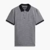 Polo de punto entrelazado a rayas de corte regular