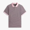 Polo de punto entrelazado a rayas de corte regular