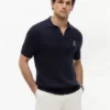 Polo de punto trenzado de manga corta