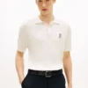 Polo de punto trenzado de manga corta