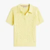 Polo de punto trenzado de manga corta Polo de punto trenzado de manga corta