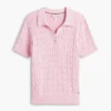 Polo de punto trenzado de manga corta Polo de punto trenzado de manga corta
