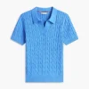 Polo de punto trenzado de manga corta Polo de punto trenzado de manga corta