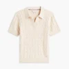 Polo de punto trenzado de manga corta Polo de punto trenzado de manga corta