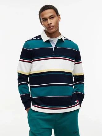Polo de rugby a rayas holgado de Tommy Jeans