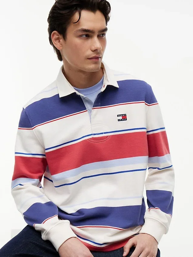 Polo de rugby a rayas holgado de Tommy Jeans Polo de rugby a rayas holgado de Tommy Jeans