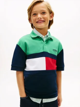 Polo de rugby con bloques de color para niño