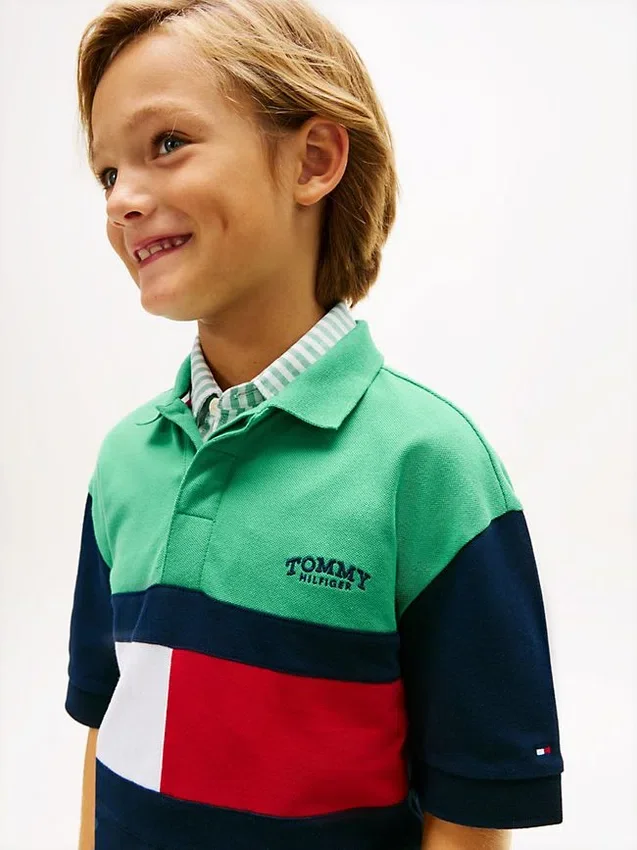 Polo de rugby con bloques de color para niño Polo de rugby con bloques de color para niño
