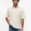 Polo de rugby de jersey de crepé de corte oversize
