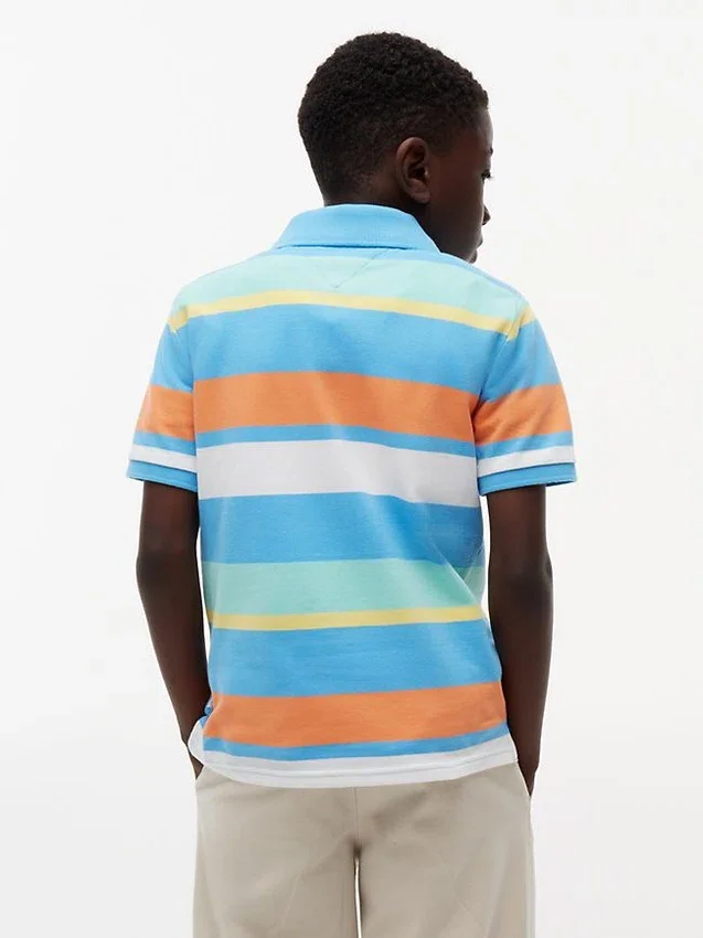 Polo elástico a rayas multicolor para niño Polo elástico a rayas multicolor para niño