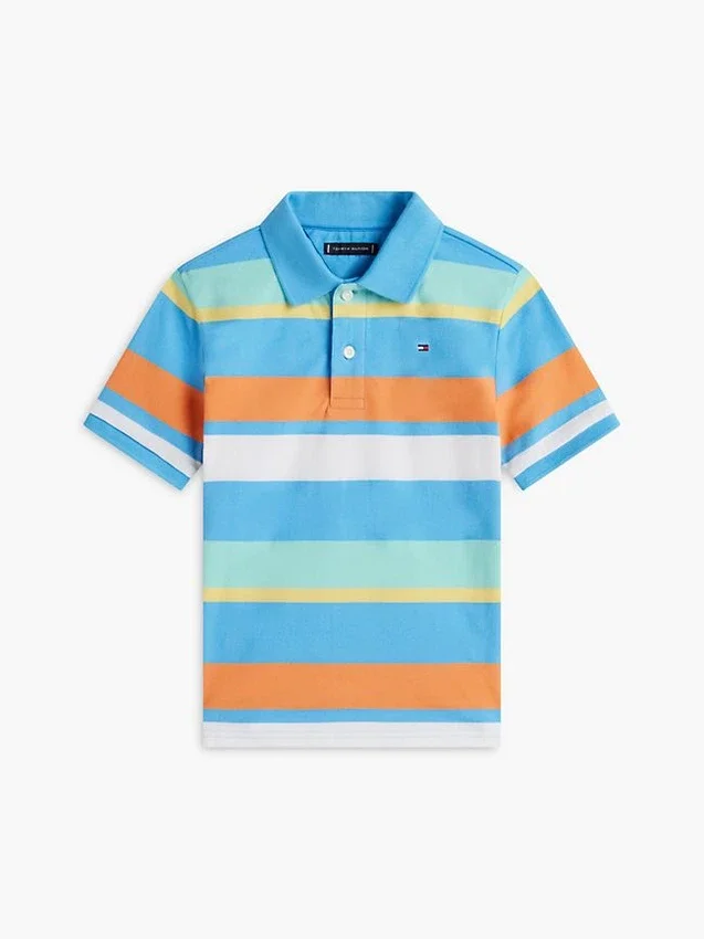 Polo elástico a rayas multicolor para niño Polo elástico a rayas multicolor para niño