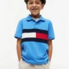 Polo elástico con bandera y bloques de color para niño Polo elástico con bandera y bloques de color para niño