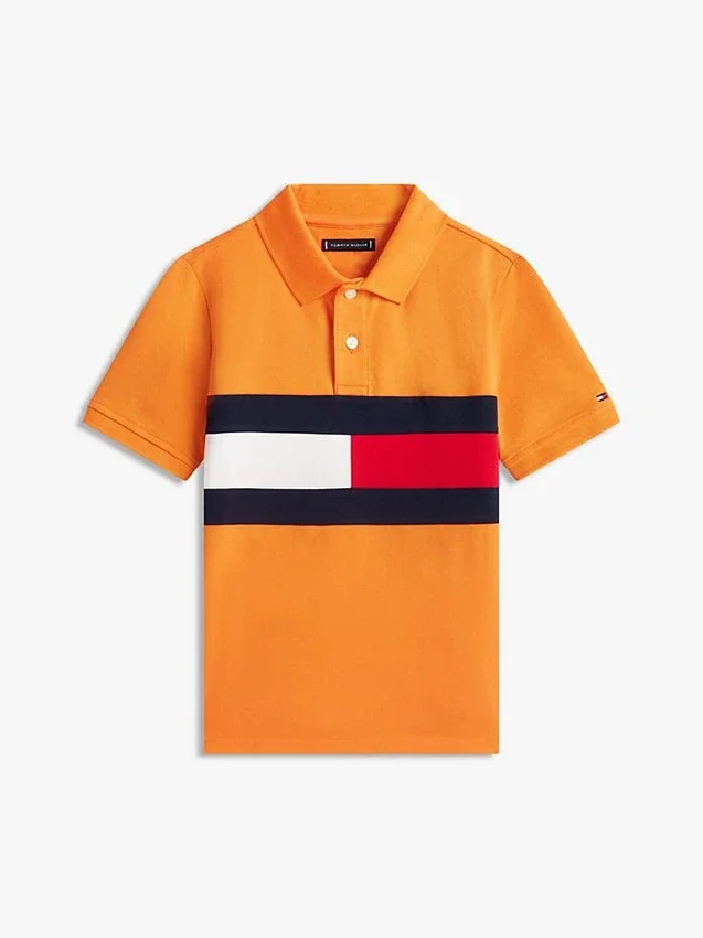Polo elástico con bandera y bloques de color para niño Polo elástico con bandera y bloques de color para niño