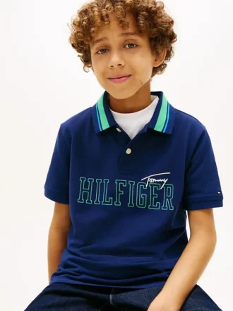 Polo elástico con el logotipo de Hilfiger para niño