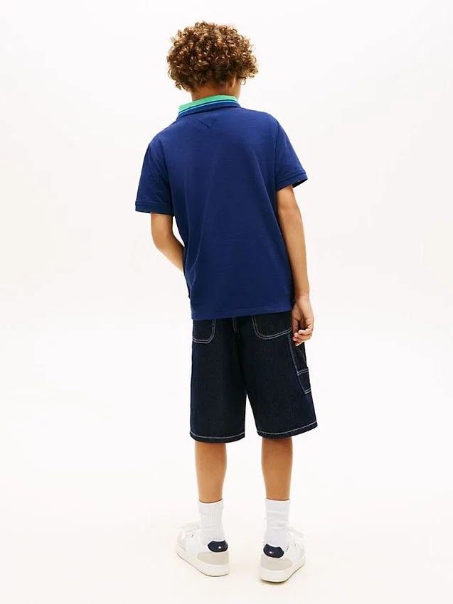 Polo elástico con el logotipo de Hilfiger para niño Polo elástico con el logotipo de Hilfiger para niño