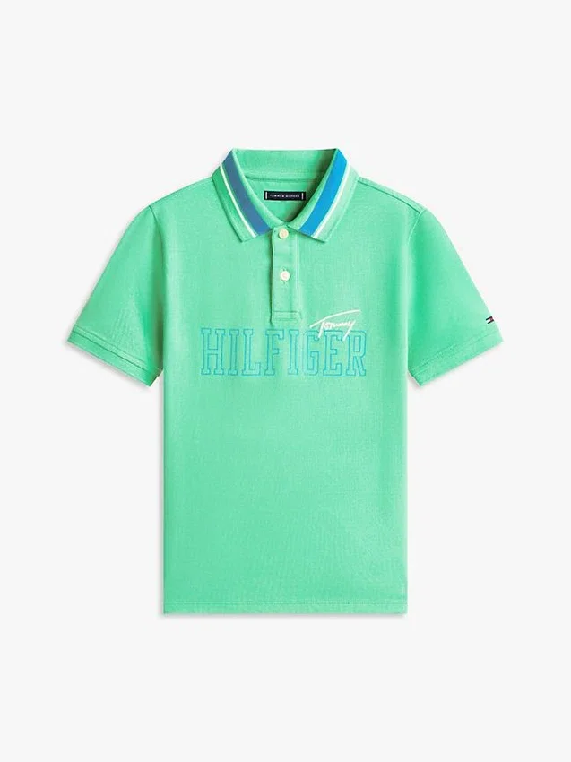 Polo elástico con el logotipo de Hilfiger para niño Polo elástico con el logotipo de Hilfiger para niño